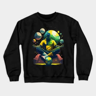 Brazil Soccer Meditating Magic Artwork Crewneck Sweatshirt